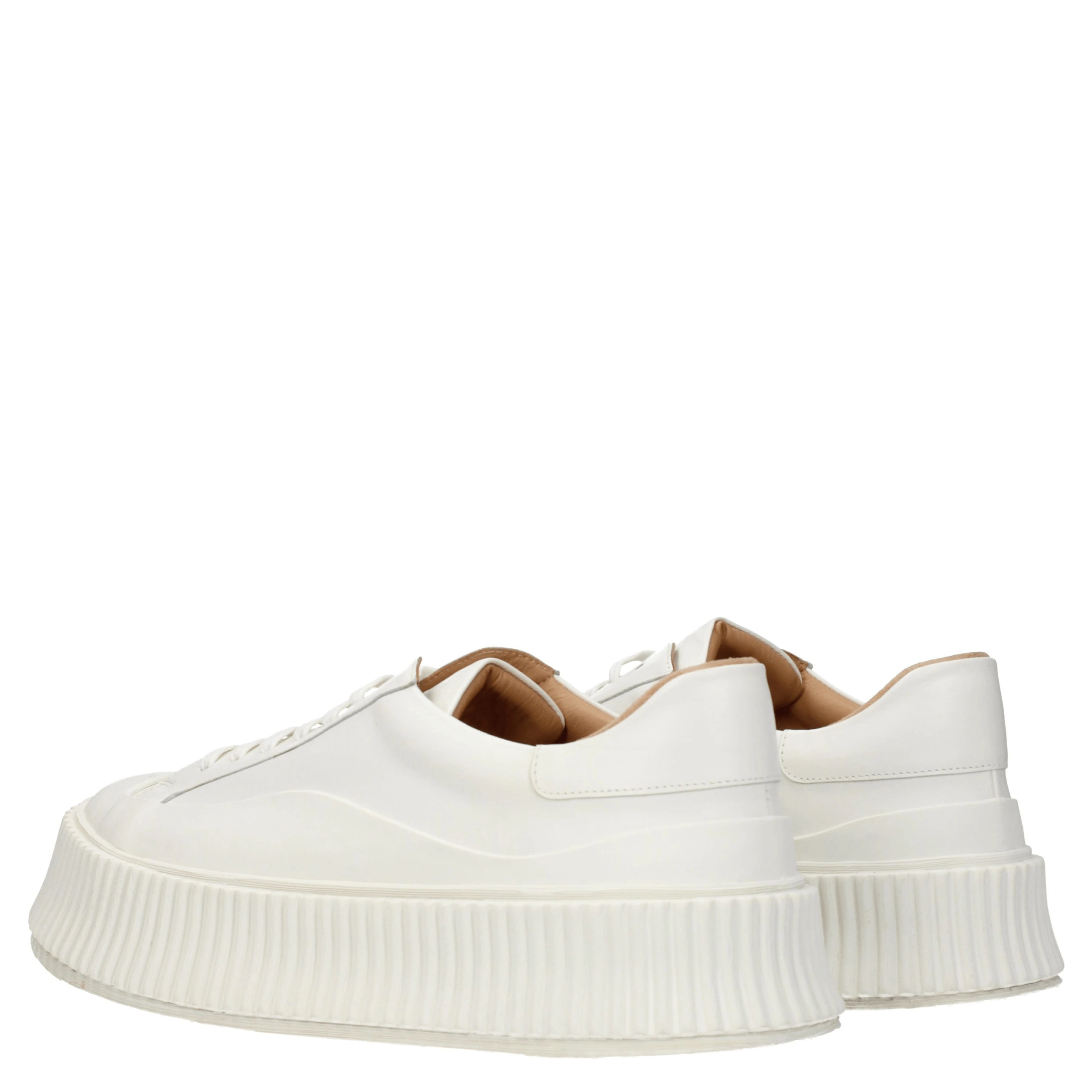 White Leather Platform Sneakers