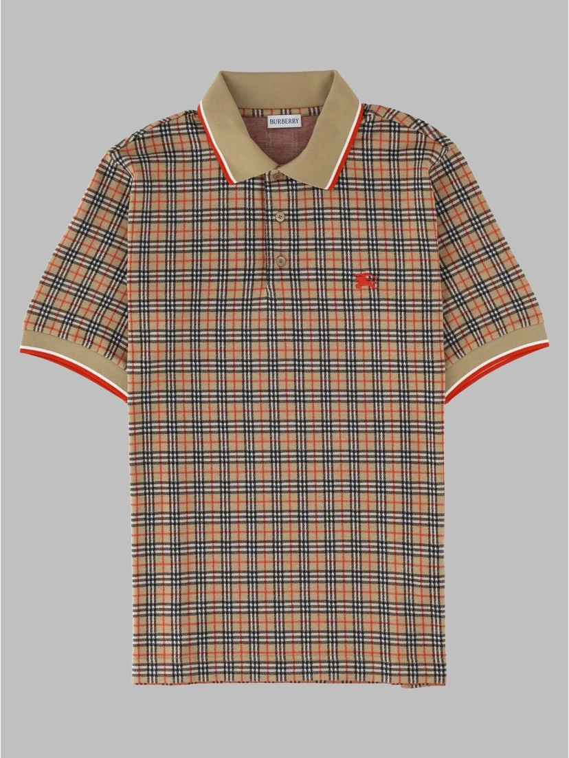 Polo in misto cotone Check