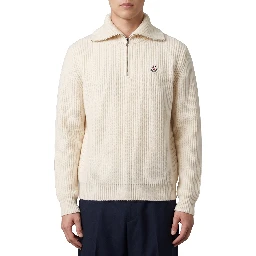 Ribbed wool turtleneck with logo