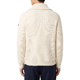 Ribbed wool turtleneck with logo