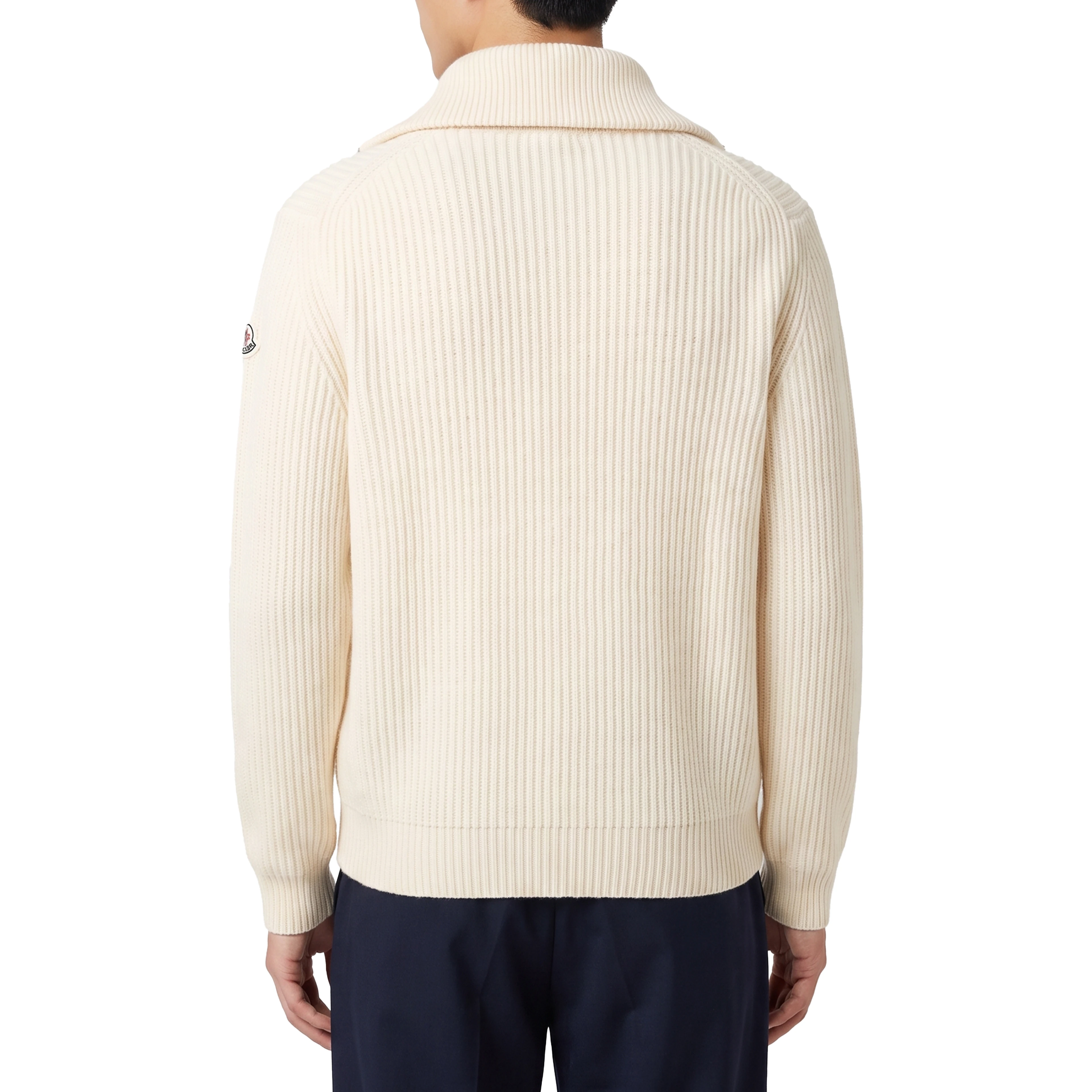 Ribbed wool turtleneck with logo