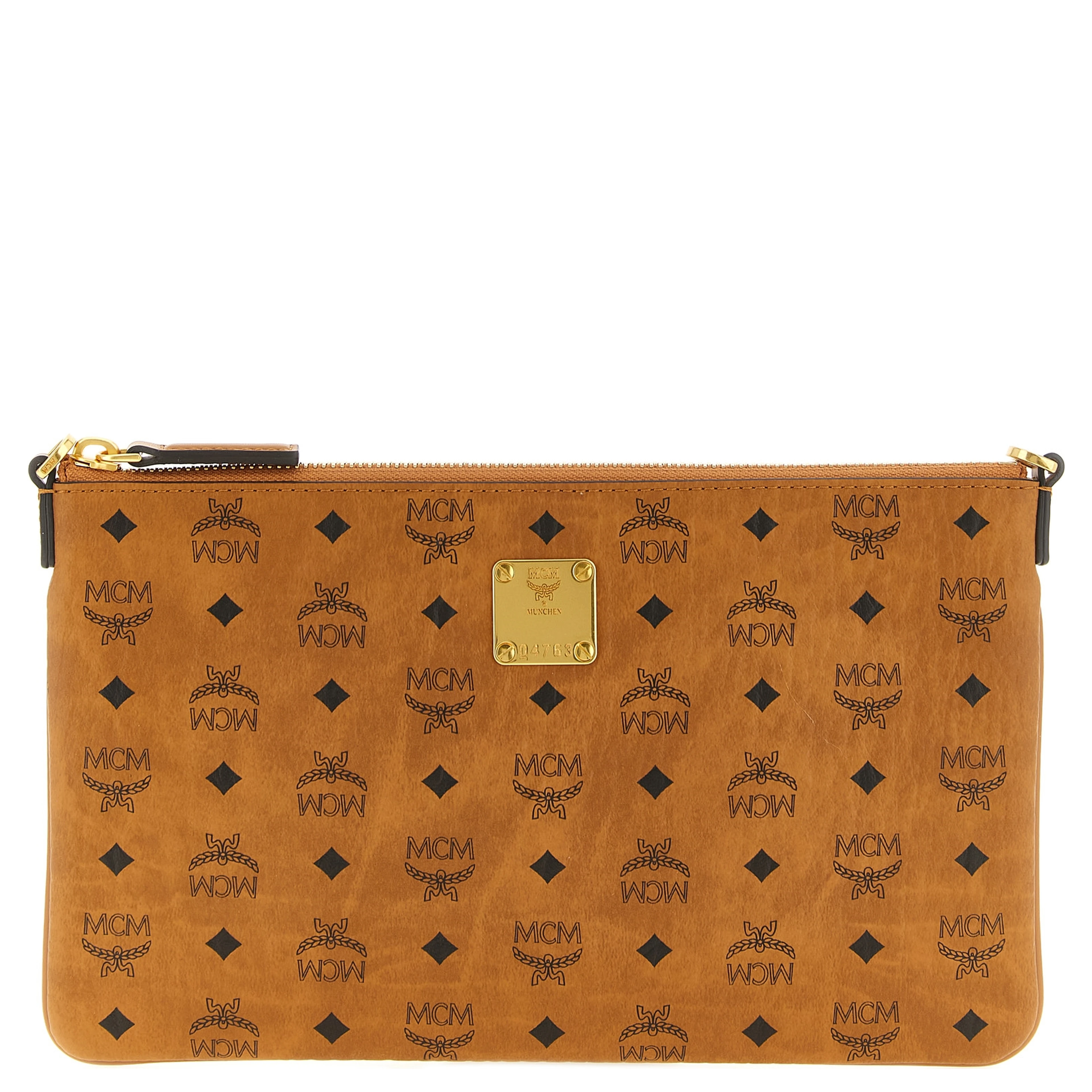 Brown Polyethylene Clutch Bag