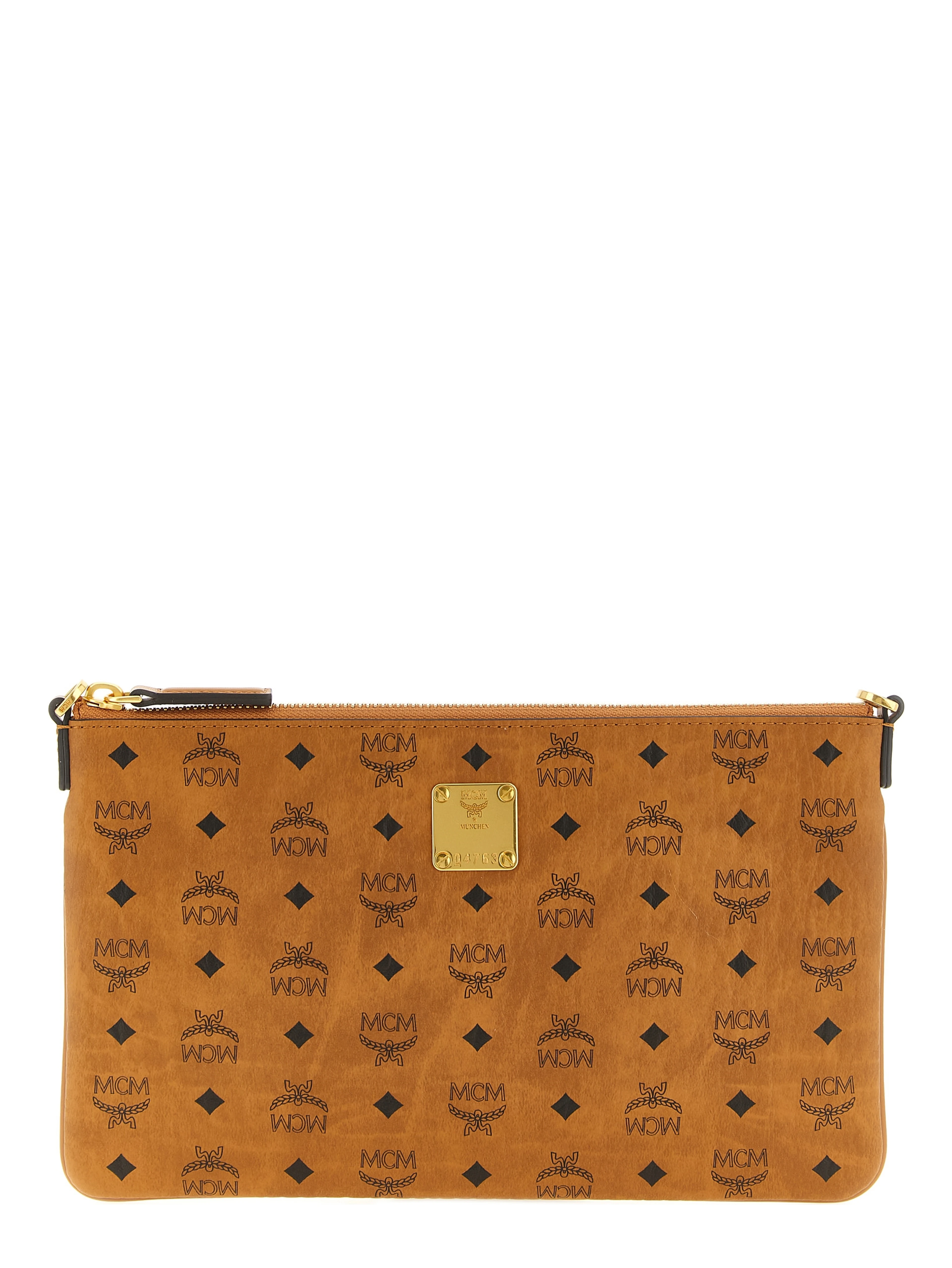 Brown Polyethylene Clutch Bag