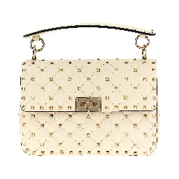 White Lamb Leather Shoulder Bag