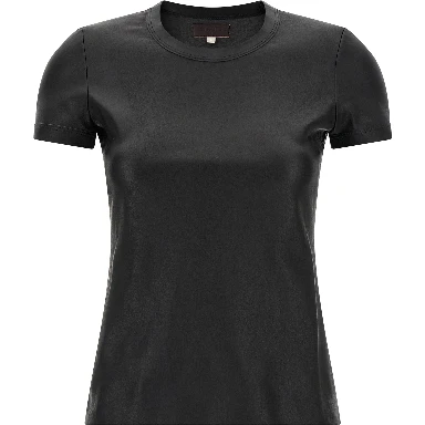 Black Lamb Leather T-Shirt