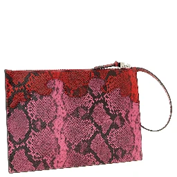 Fuchsia Polyester Clutch Bag