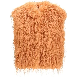 Orange Polyester Sleeveless Jacket