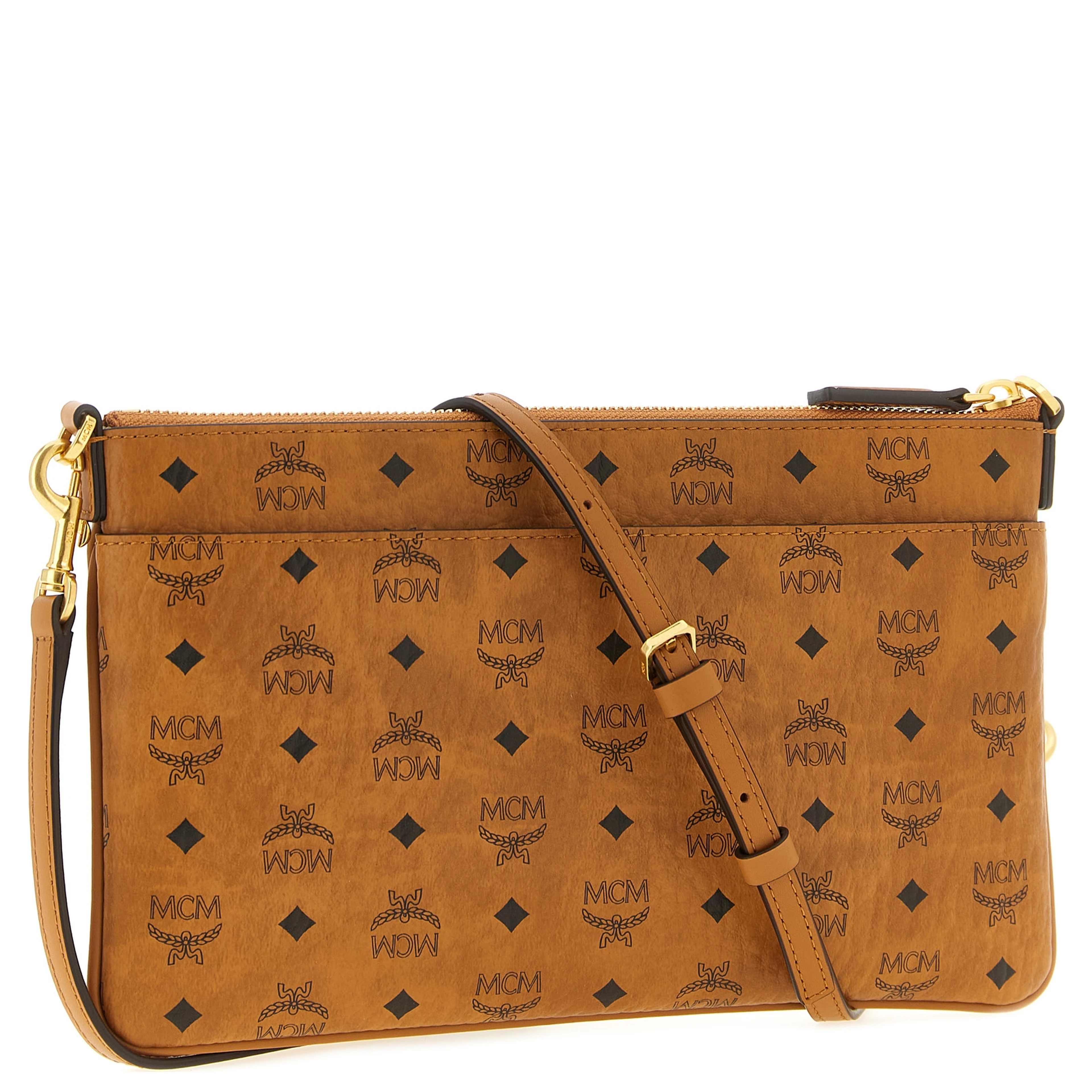 Brown Polyethylene Clutch Bag