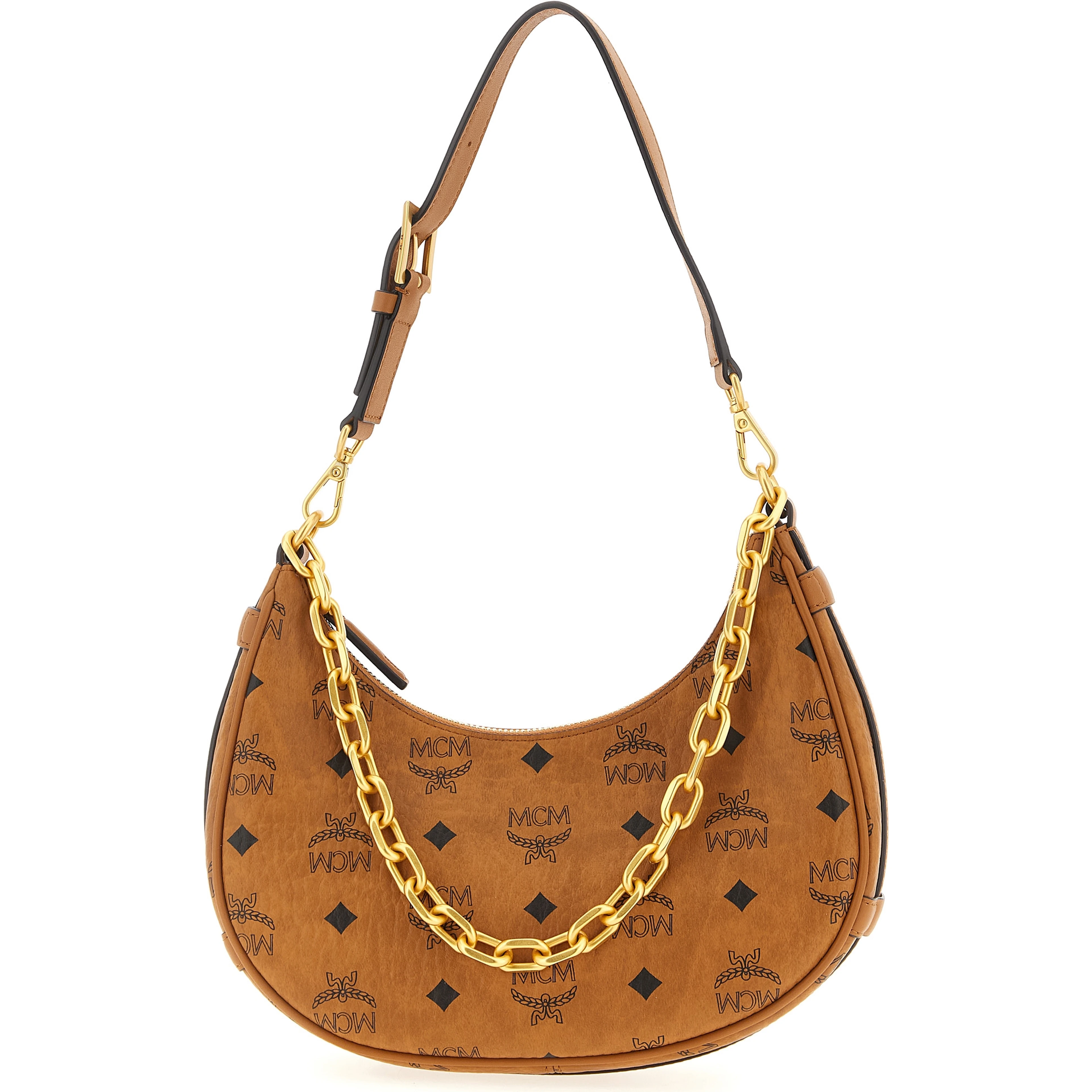 Brown Polyethylene Shoulder Bag