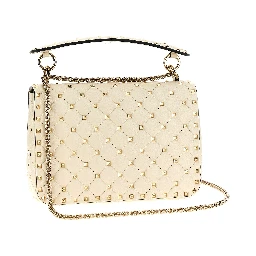 White Lamb Leather Shoulder Bag