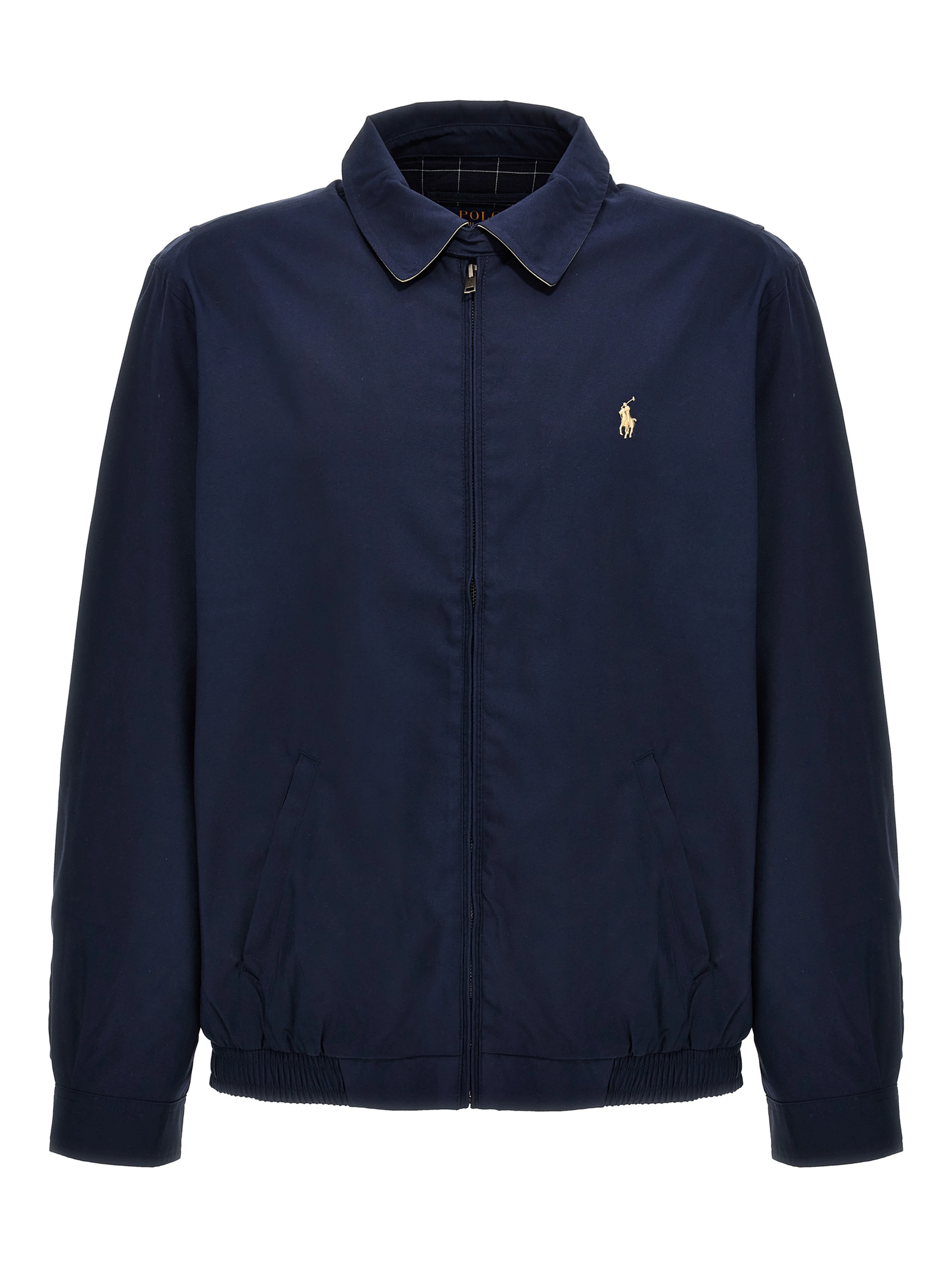 Blue Polyester Full-Length Jacket