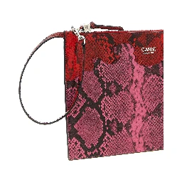 Fuchsia Polyester Clutch Bag