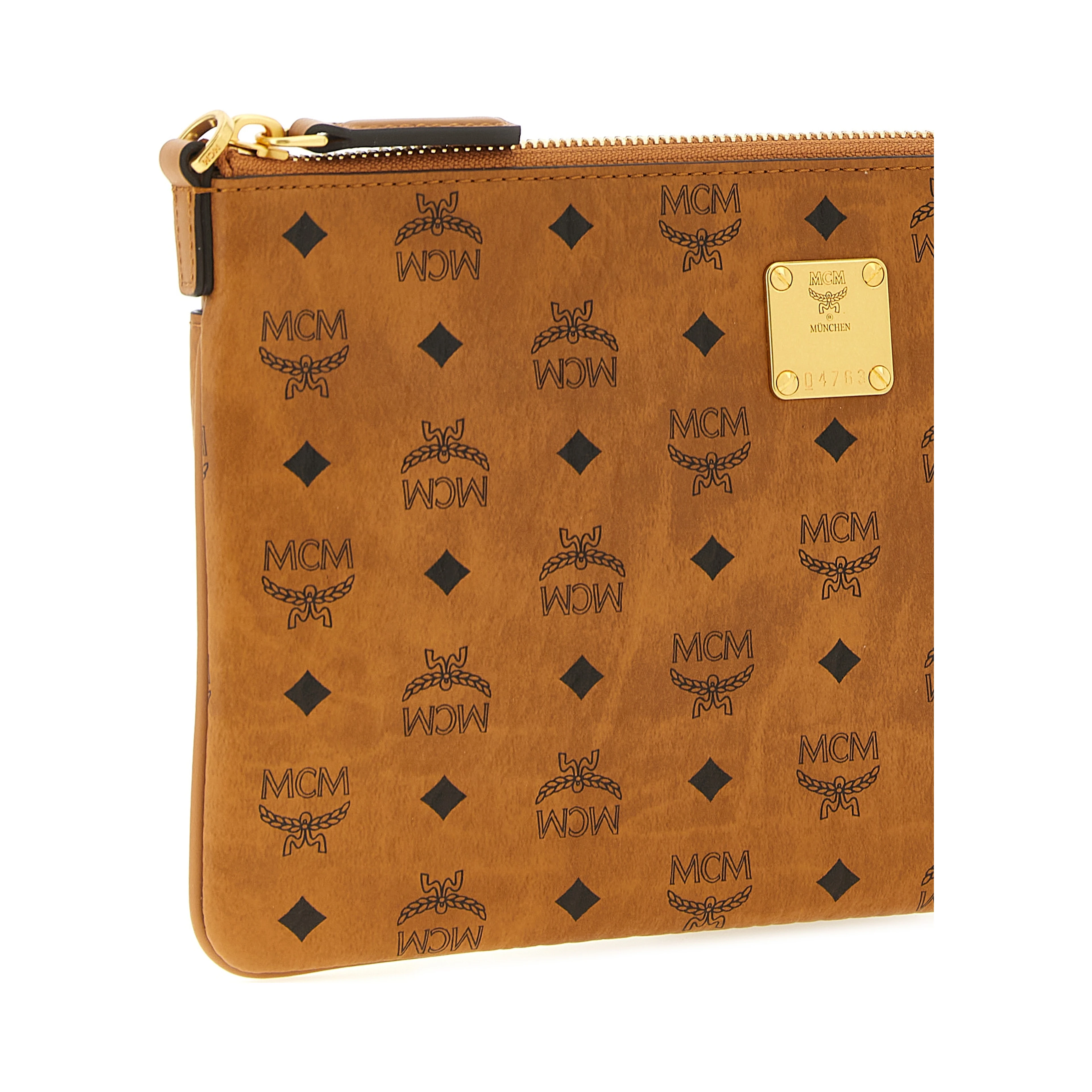 Brown Polyethylene Clutch Bag