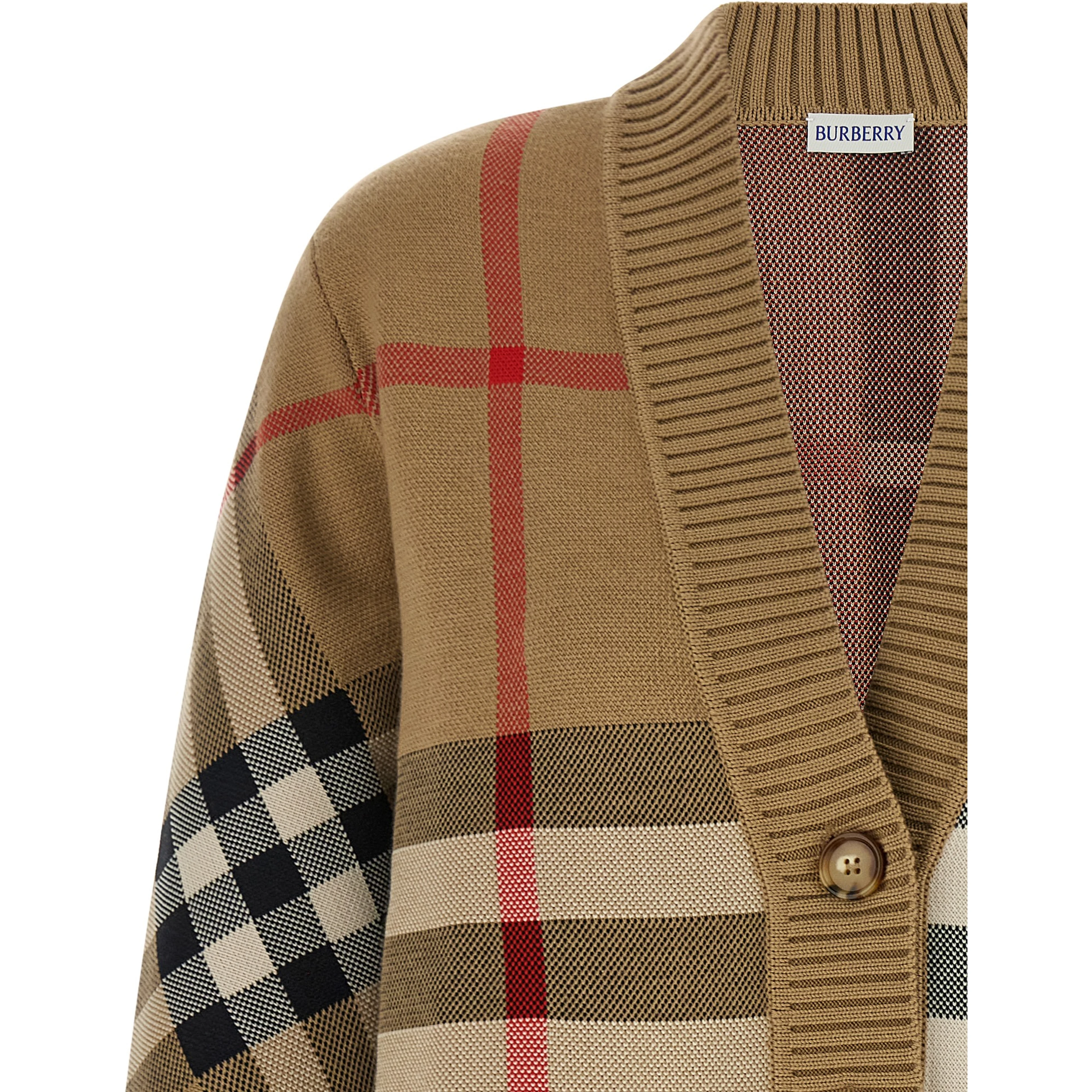 Beige Polyester Cardigan