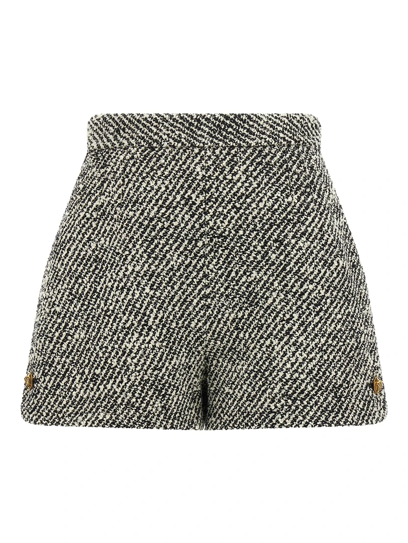 Bicolor Virgin Wool Bermuda Shorts