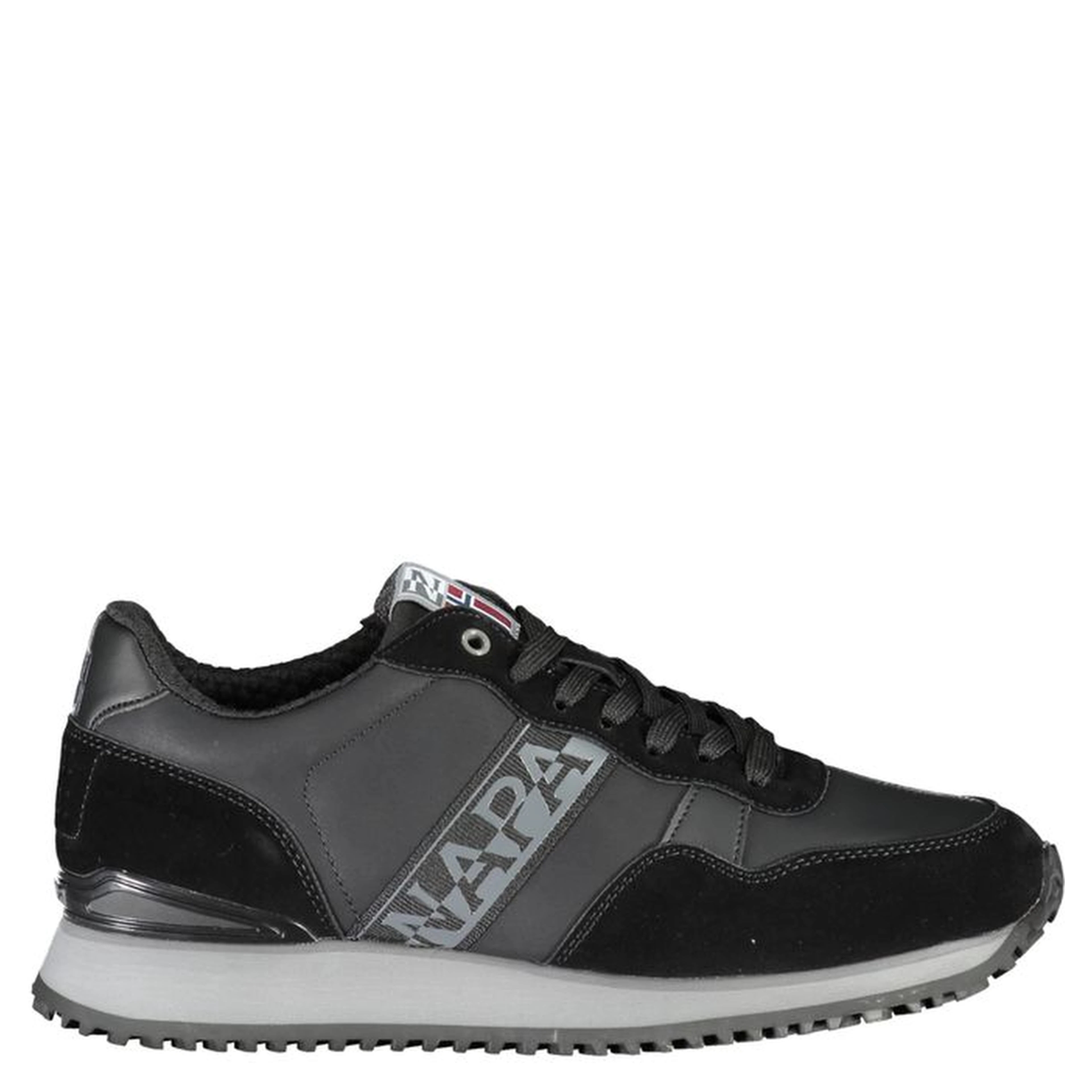 Sleek Black Contrast Lace Sneakers