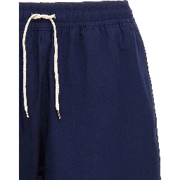 Blue Polyester Bermuda Shorts