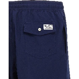 Blue Polyester Bermuda Shorts