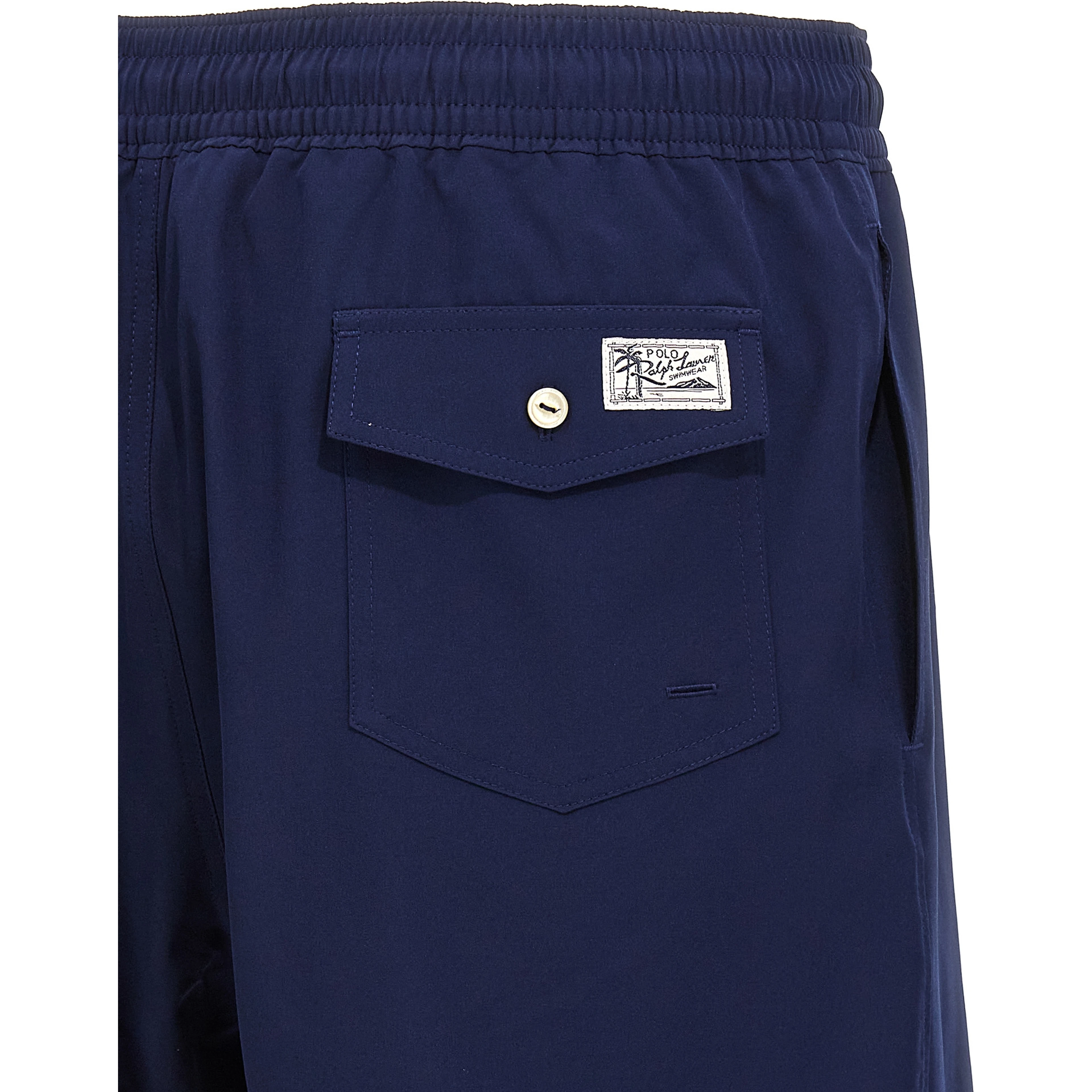 Blue Polyester Bermuda Shorts
