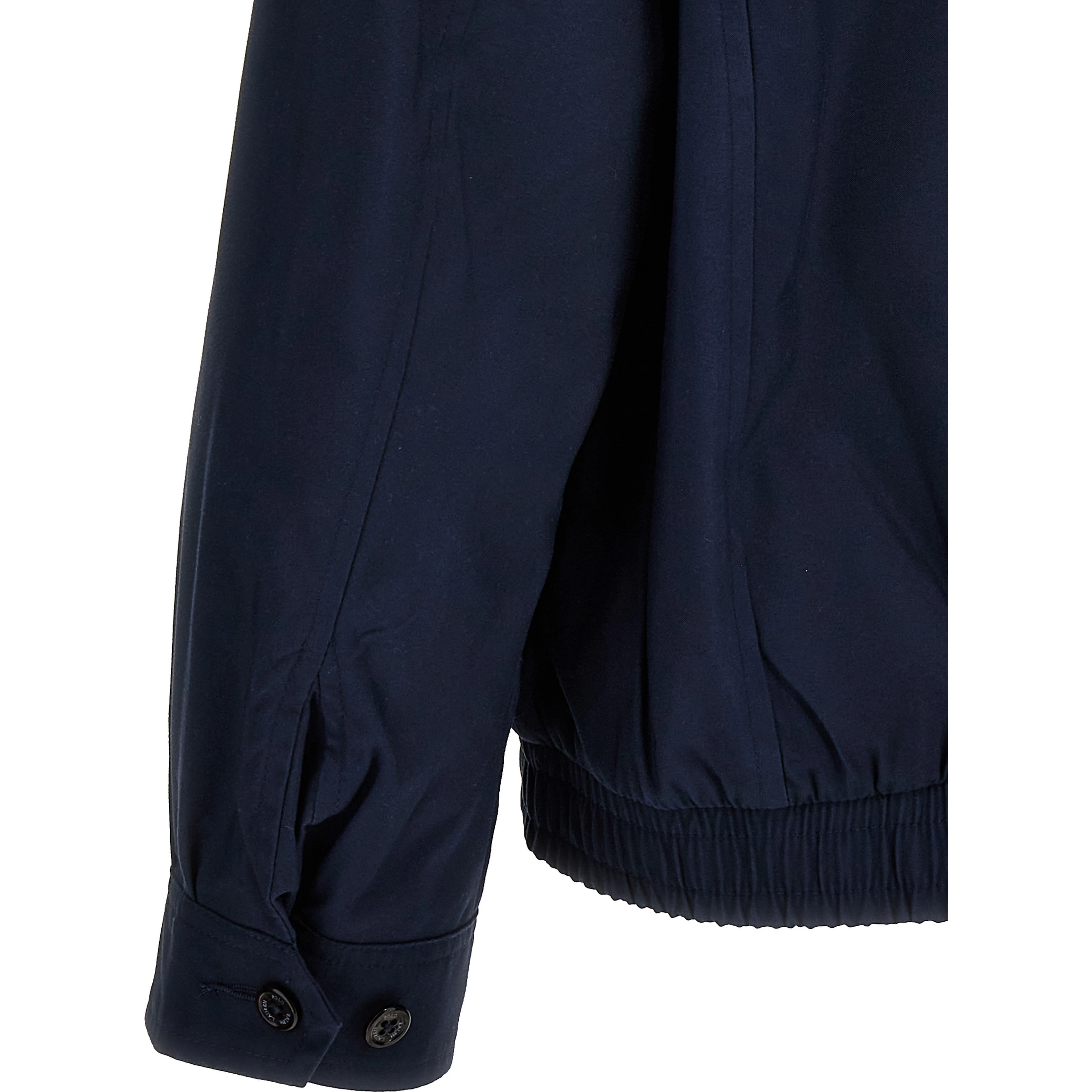 Blue Polyester Full-Length Jacket