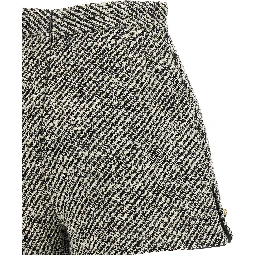 Bicolor Virgin Wool Bermuda Shorts
