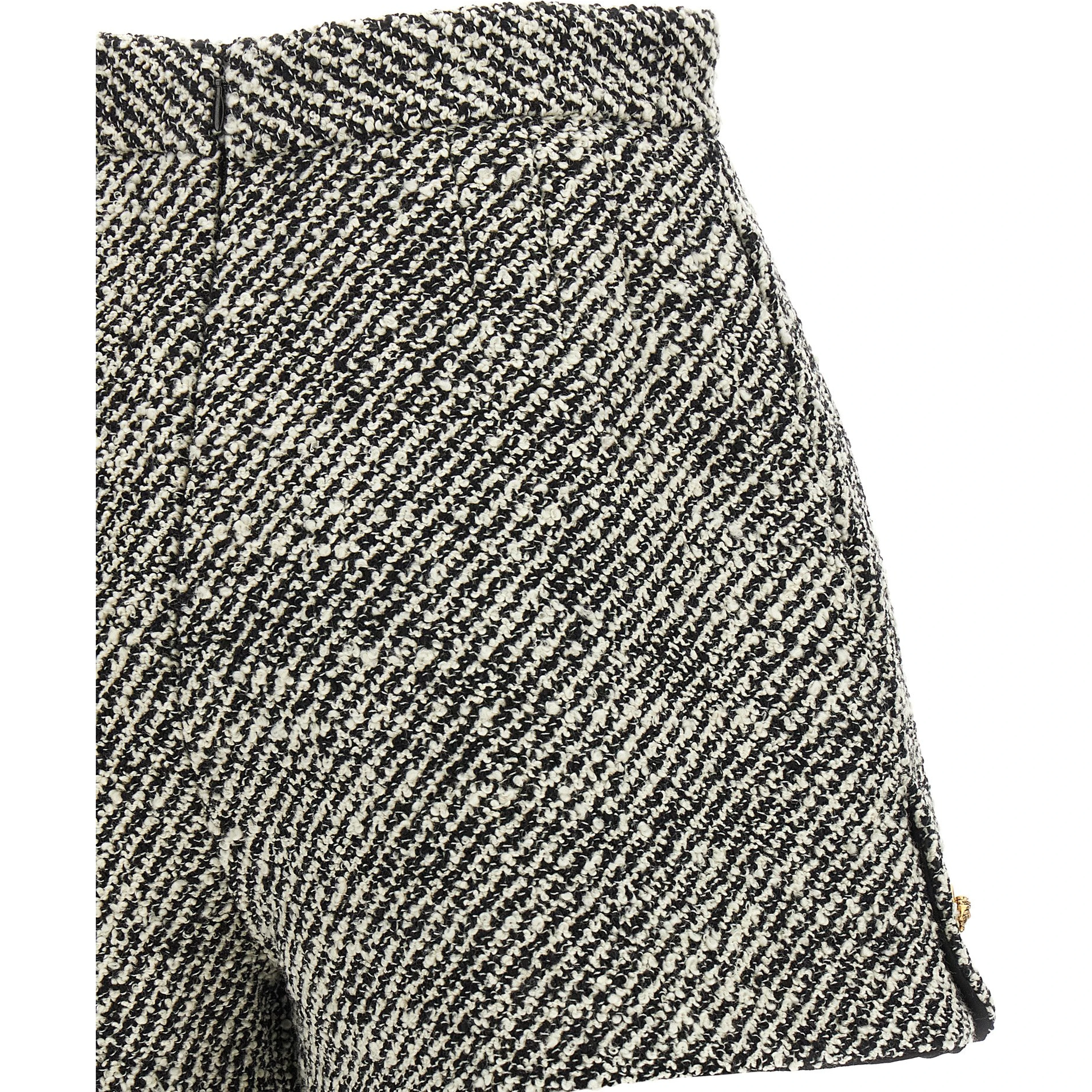 Bicolor Virgin Wool Bermuda Shorts
