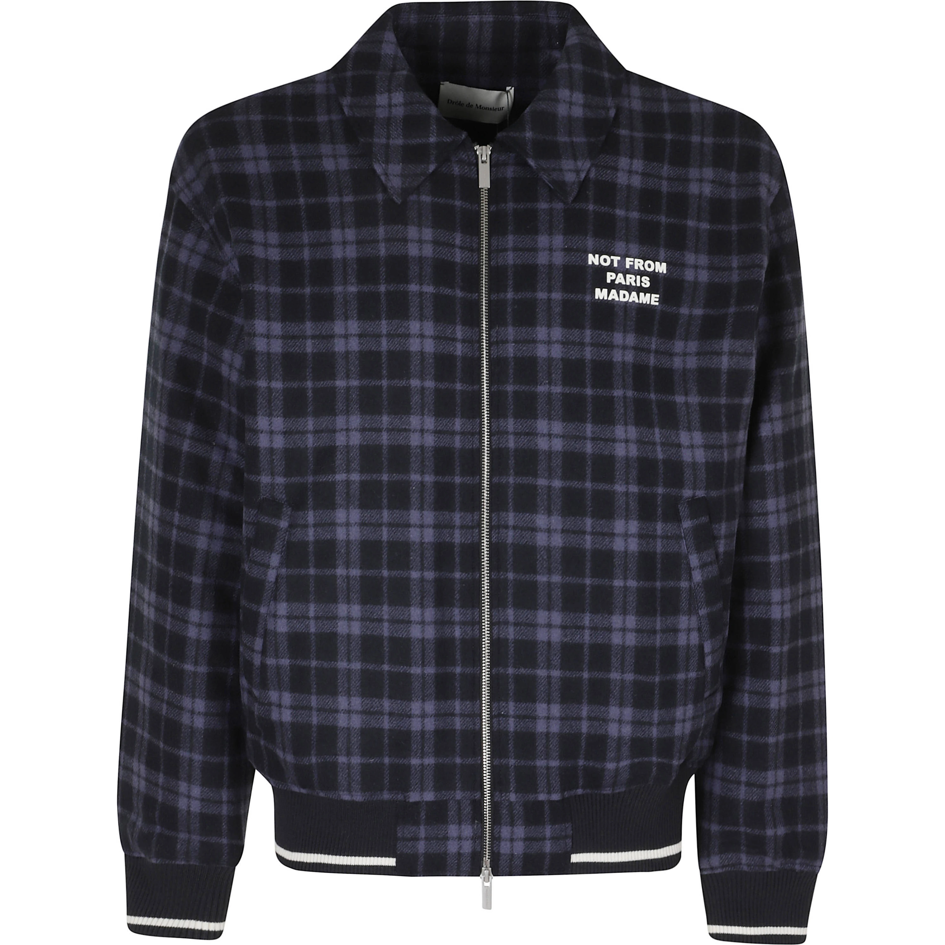CHECK FLANNEL JACKET WITH SLOGAN
