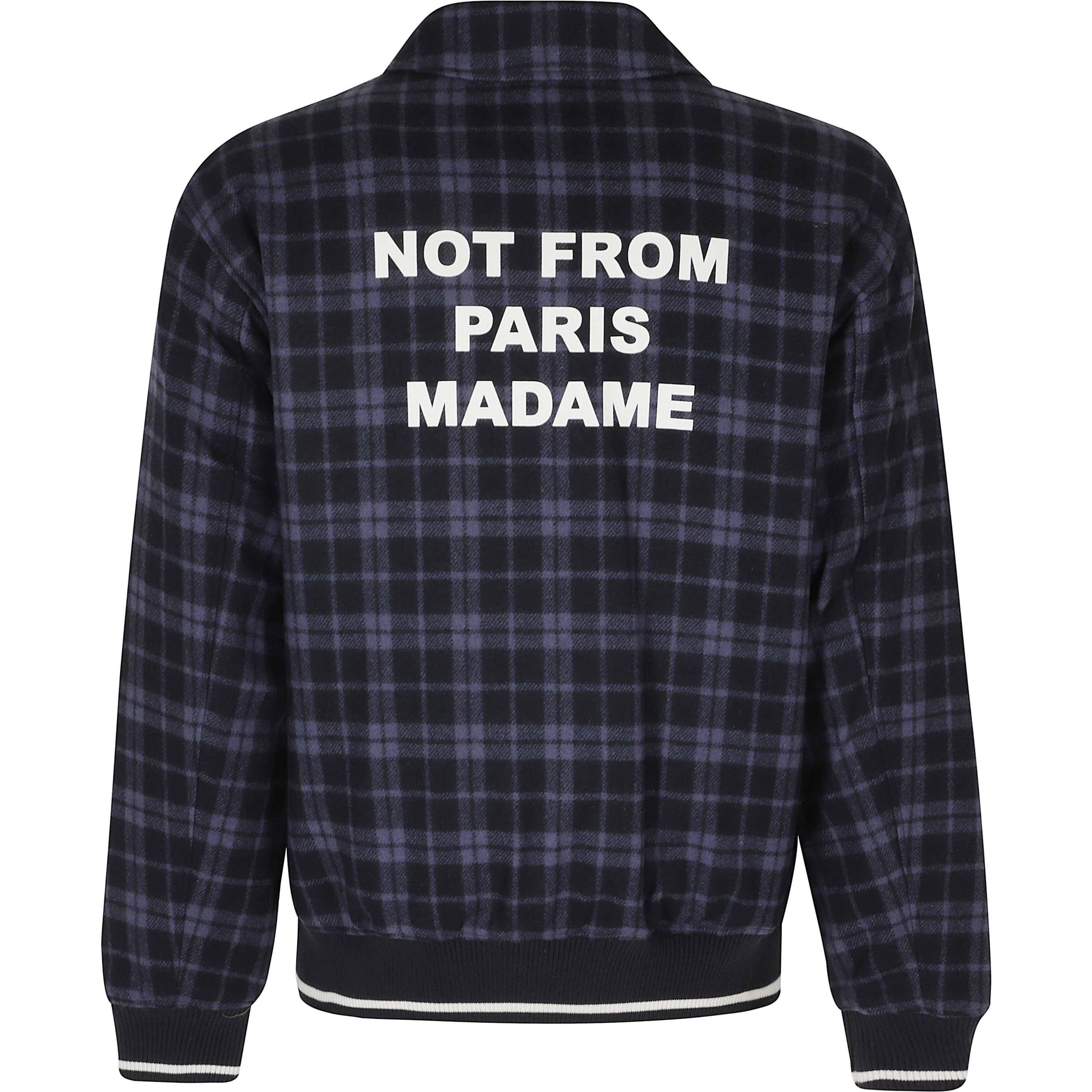 CHECK FLANNEL JACKET WITH SLOGAN
