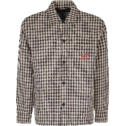 CHECK OVERSHIRT WITH SLOGAN