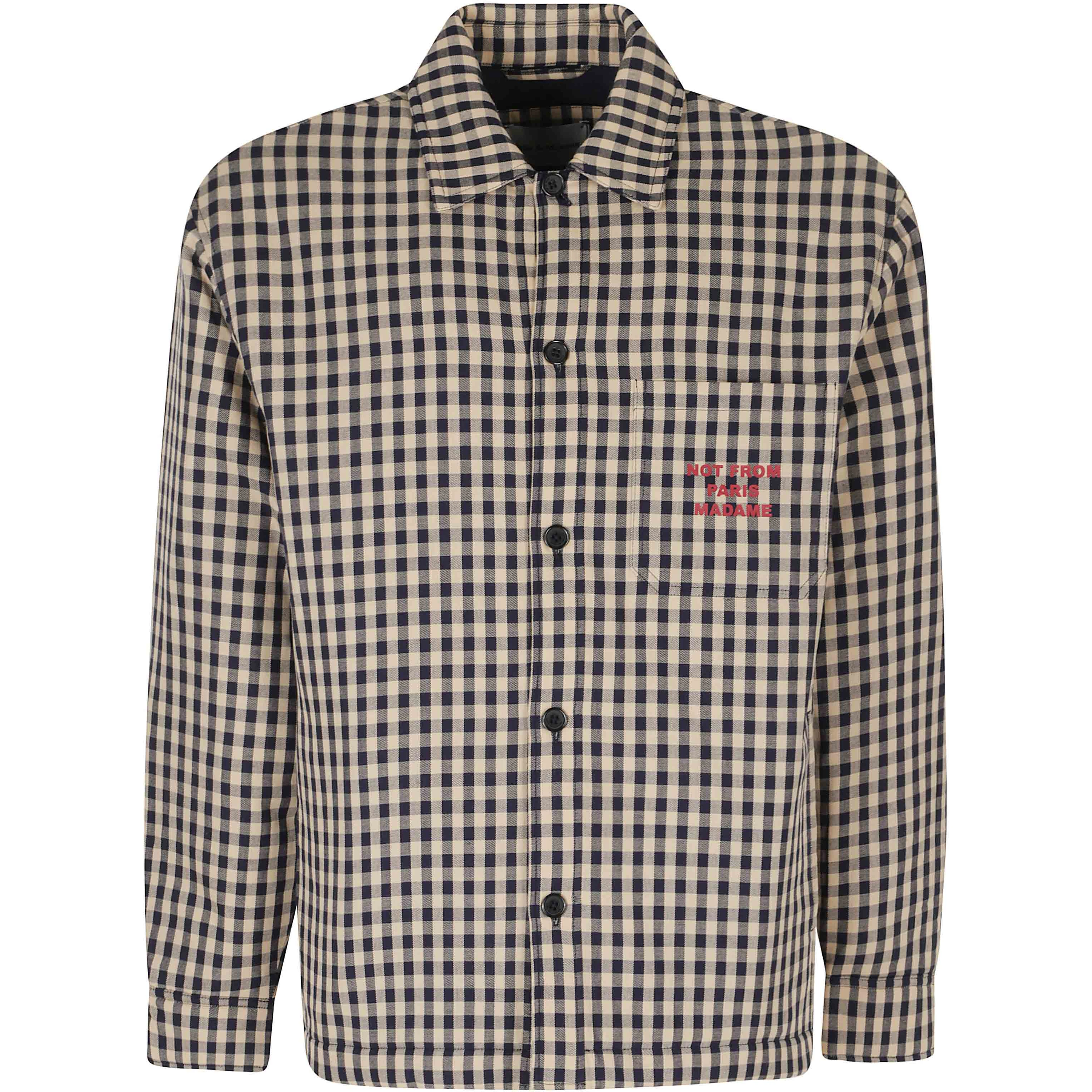 CHECK OVERSHIRT WITH SLOGAN