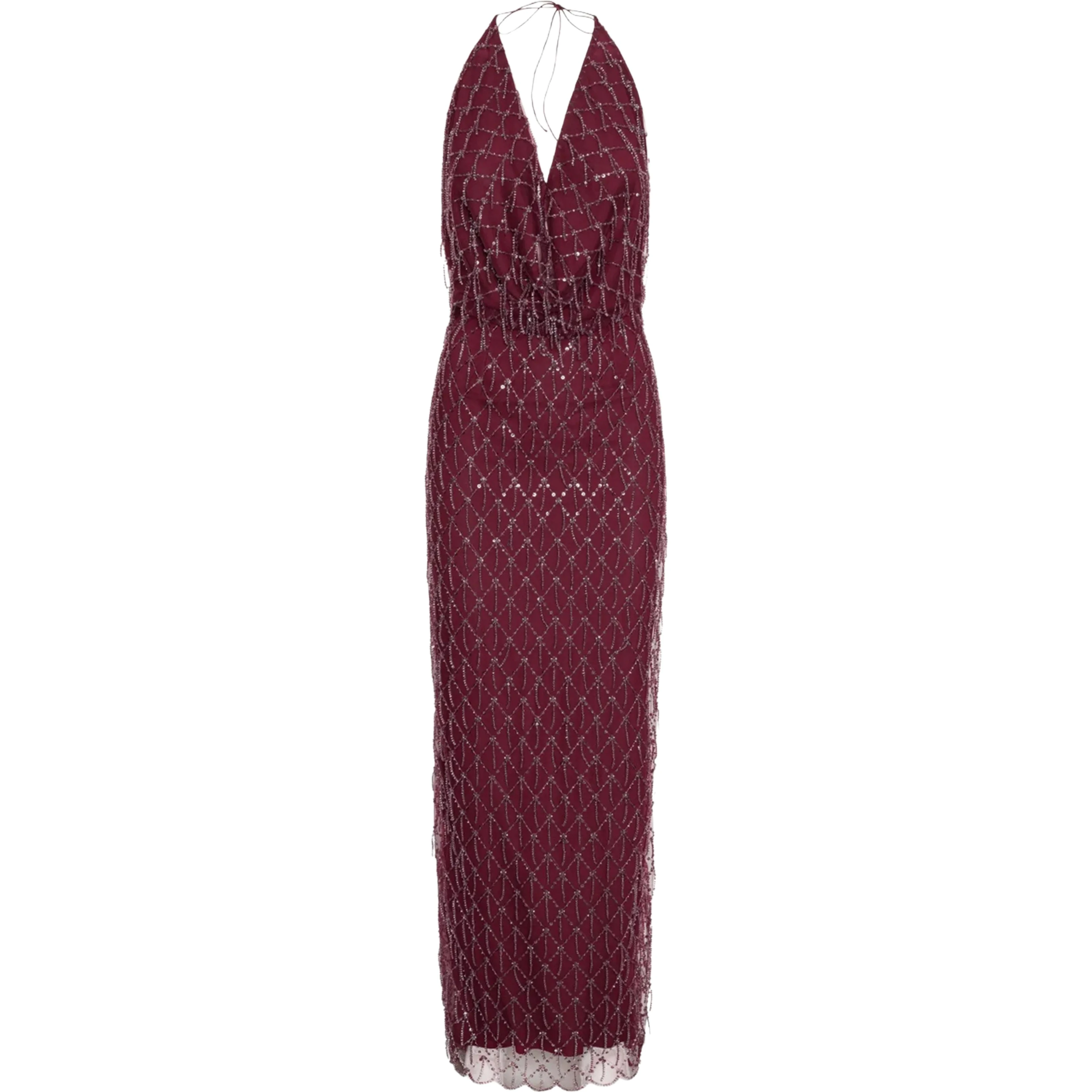 SEQUINS HALTERNECK DRESS