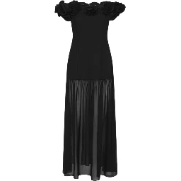 CREPE MAXI FLOWER DRESS