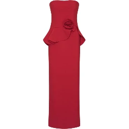 LONG FLOWER STRAPLESS DRESS