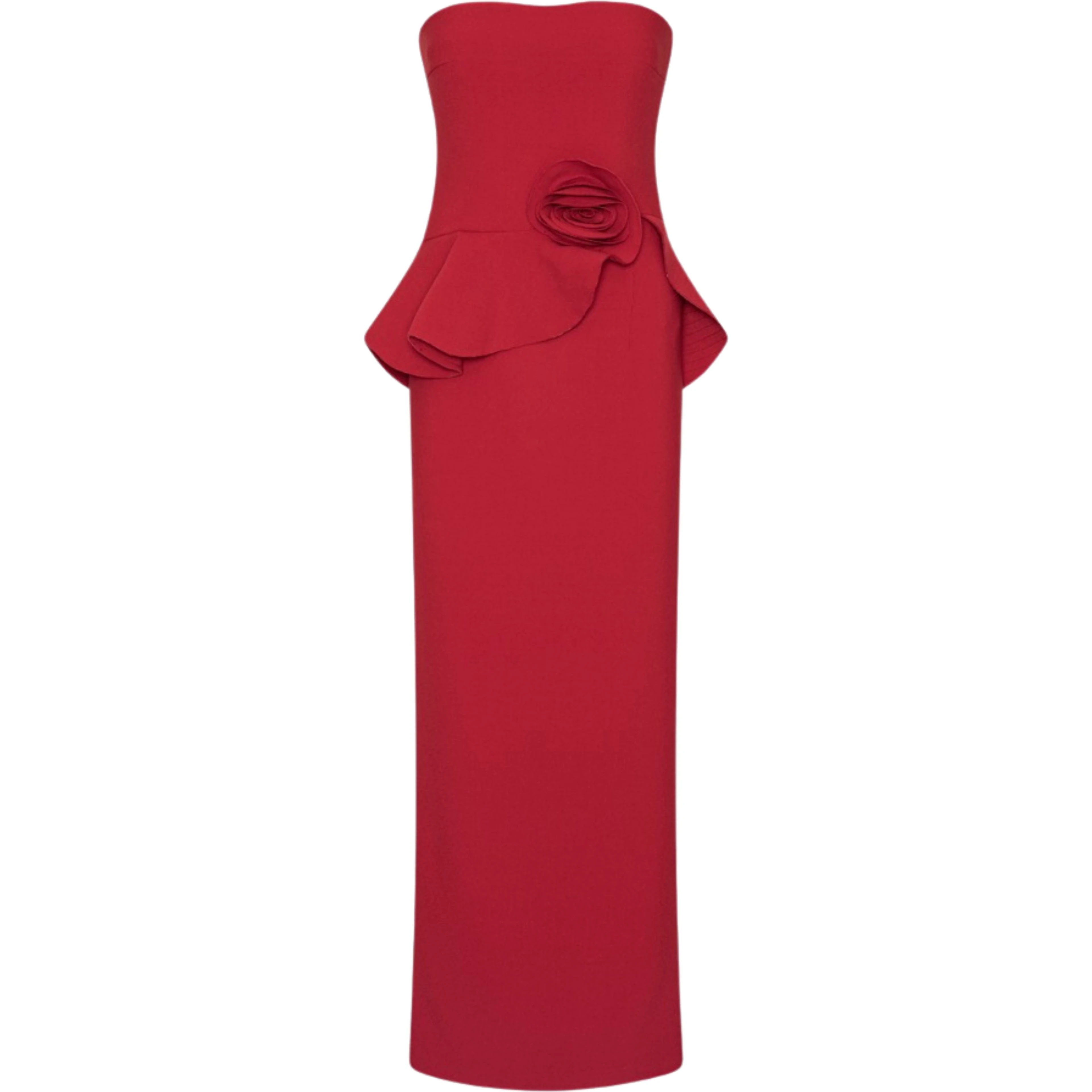 LONG FLOWER STRAPLESS DRESS