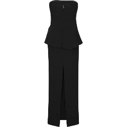 LONG FLOWER STRAPLESS DRESS