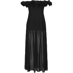 CREPE MAXI FLOWER DRESS