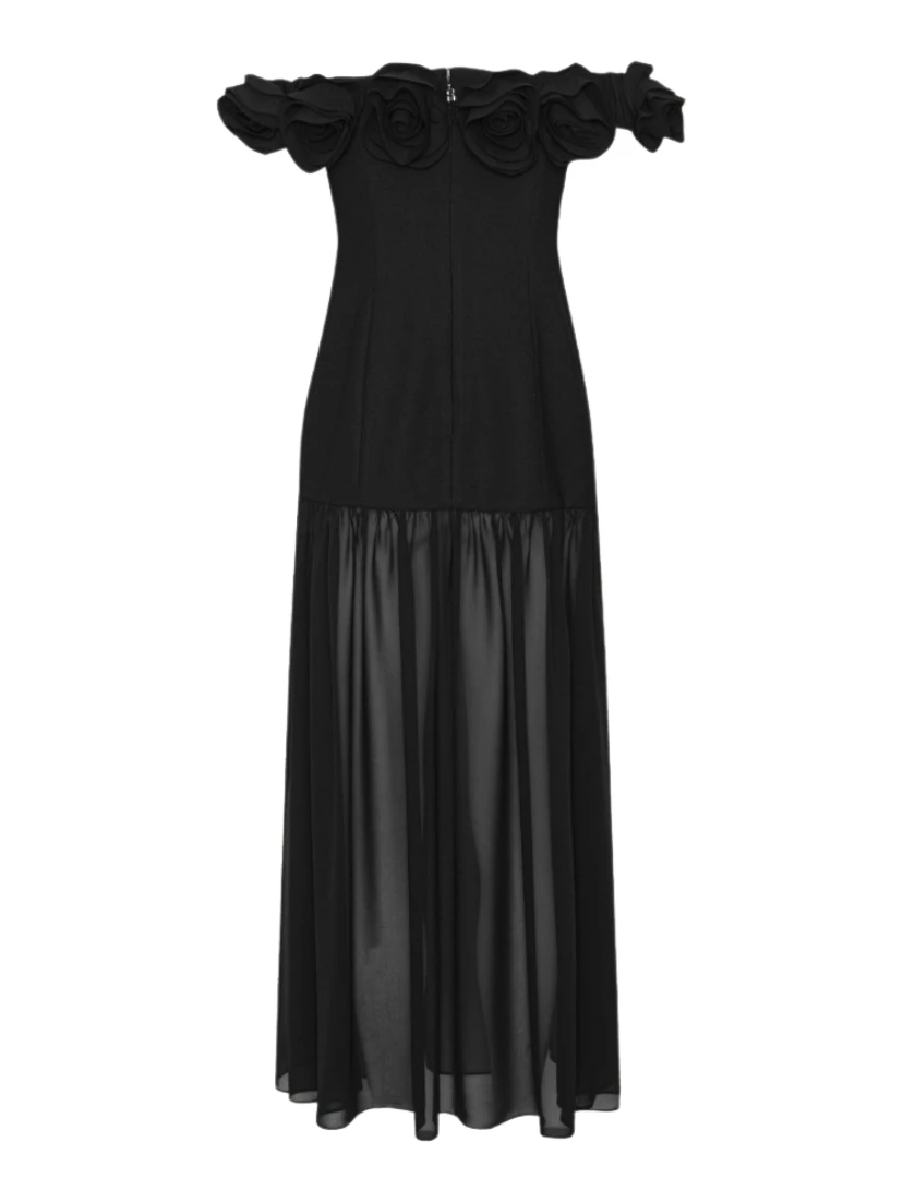 CREPE MAXI FLOWER DRESS