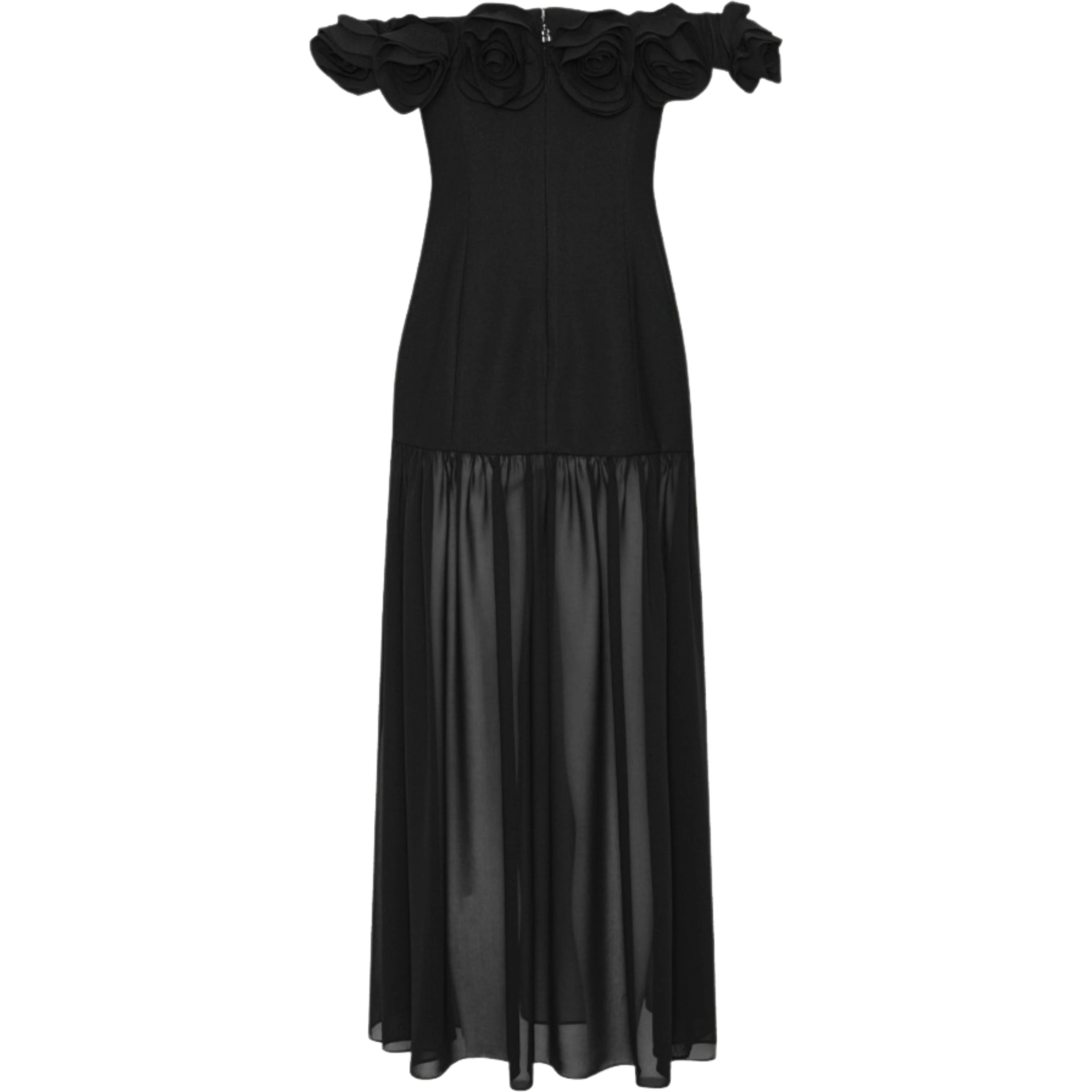 CREPE MAXI FLOWER DRESS