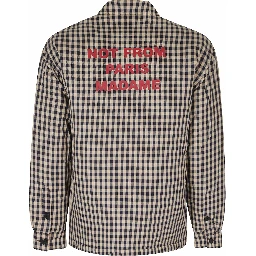 CHECK OVERSHIRT WITH SLOGAN