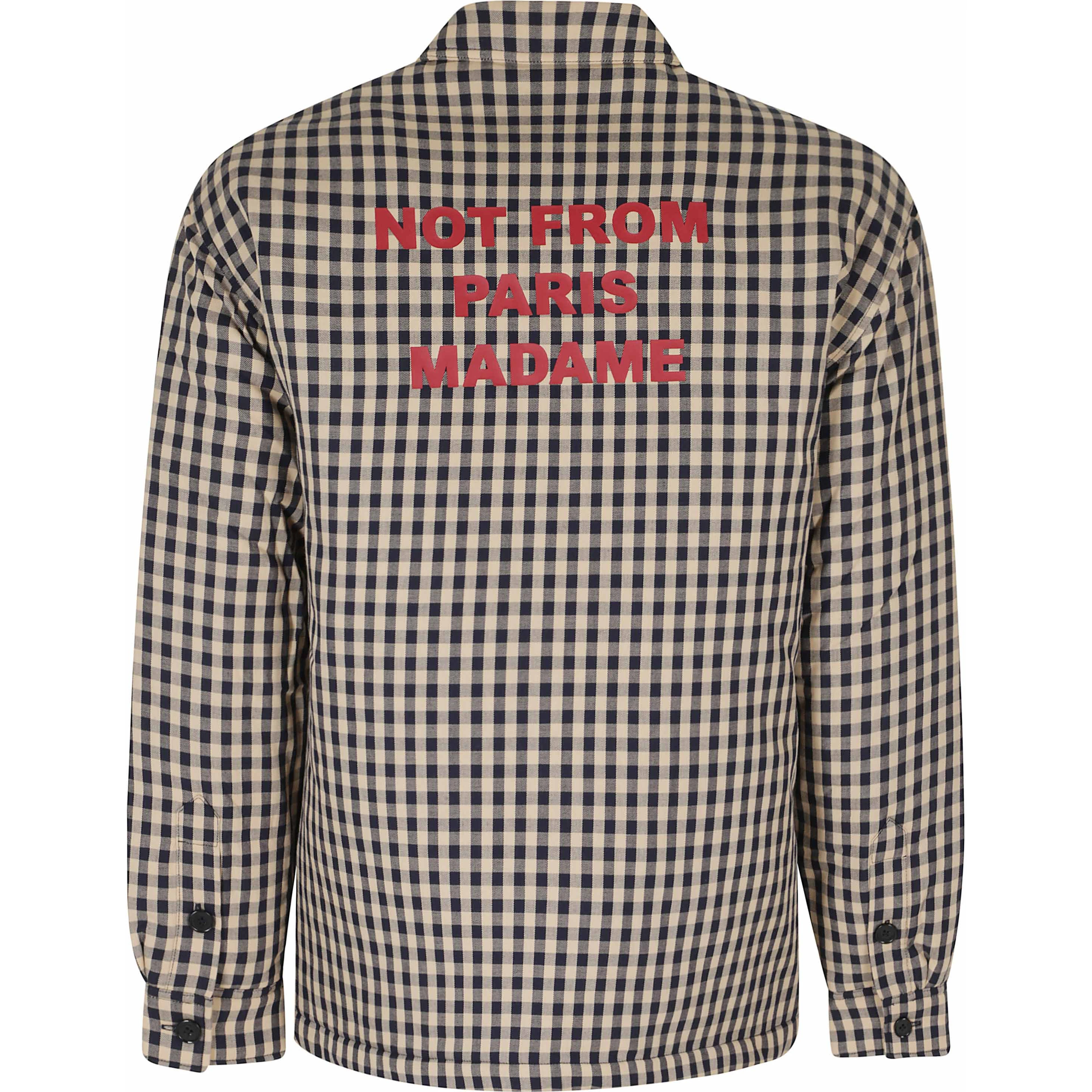 CHECK OVERSHIRT WITH SLOGAN