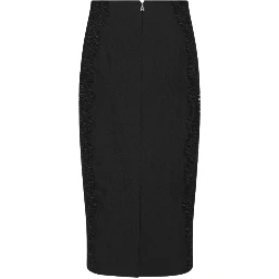 LACE INSERTED PENCIL SKIRT