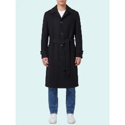 Single-breasted virgin wool and cashmere coat