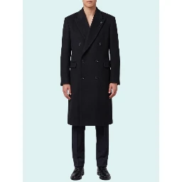 Black double-breasted coat
