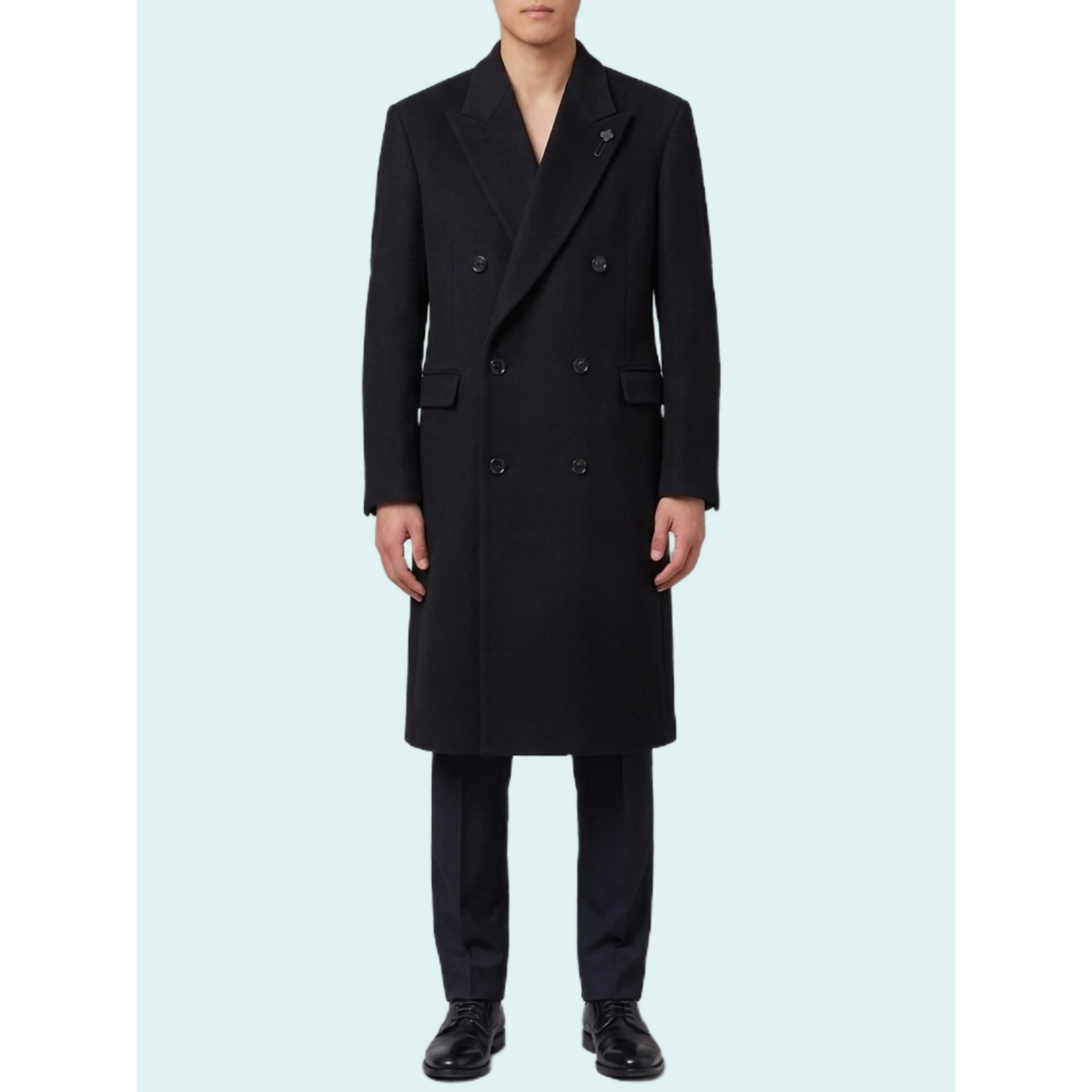 Black double-breasted coat