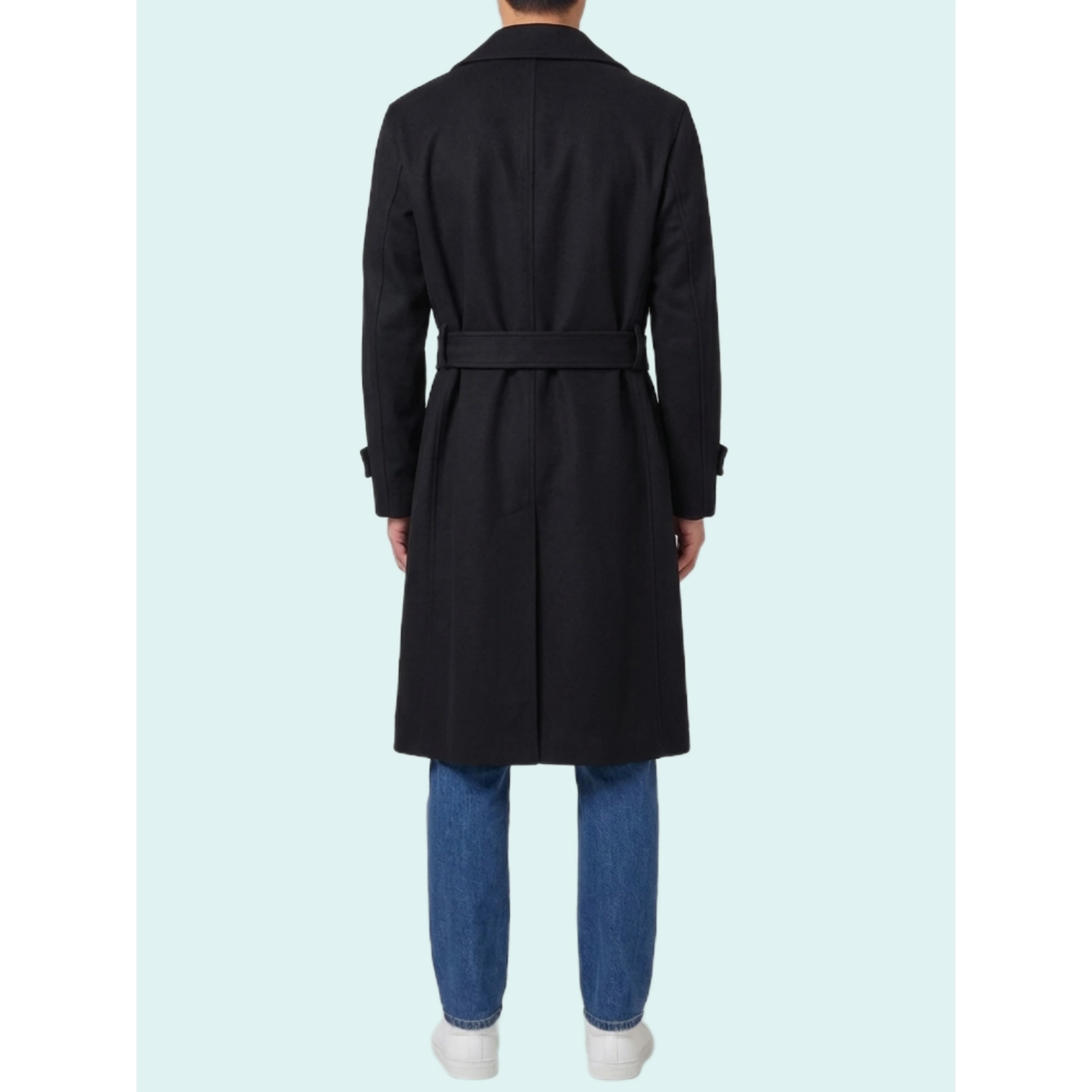 Single-breasted virgin wool and cashmere coat