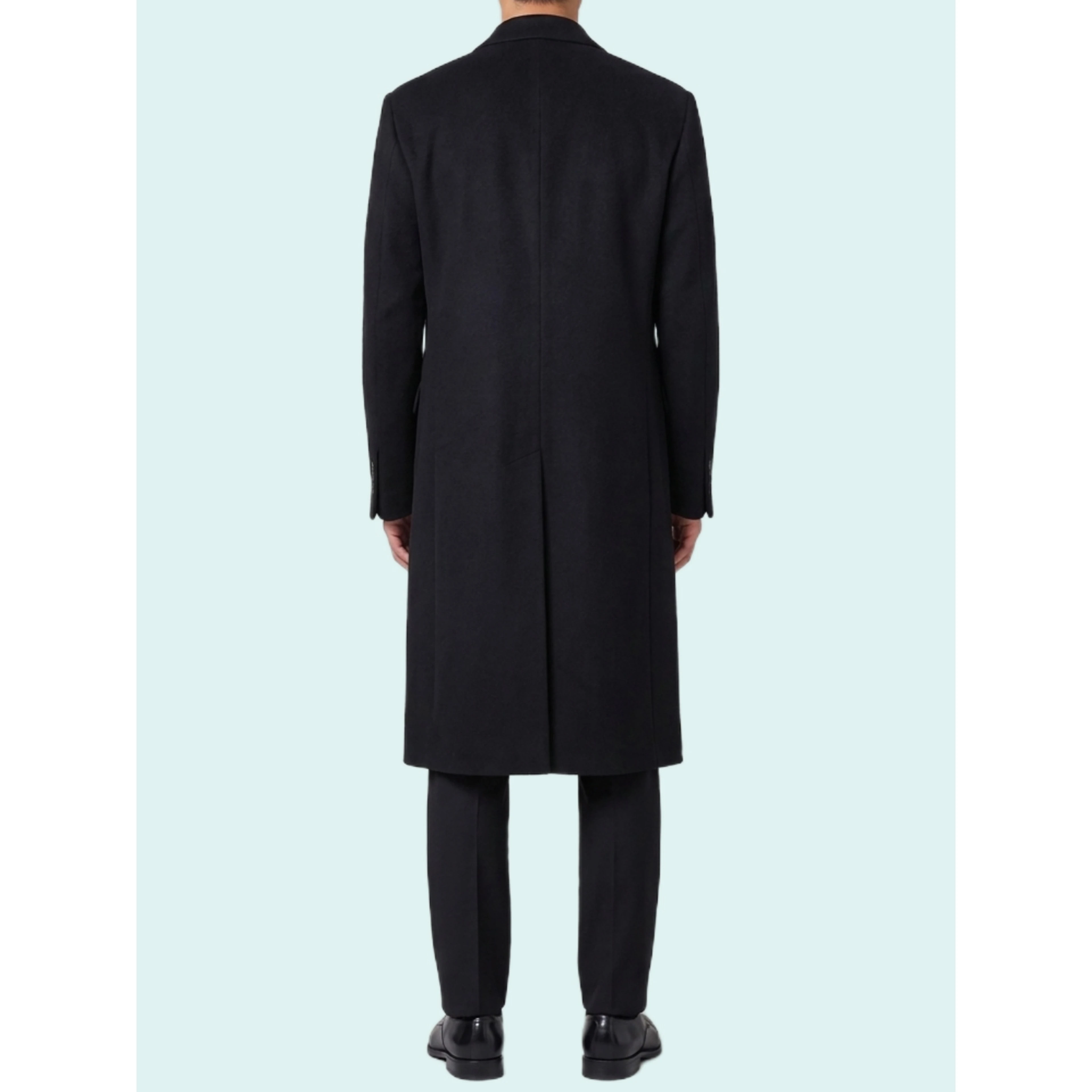 Black double-breasted coat