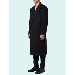 Black double-breasted coat