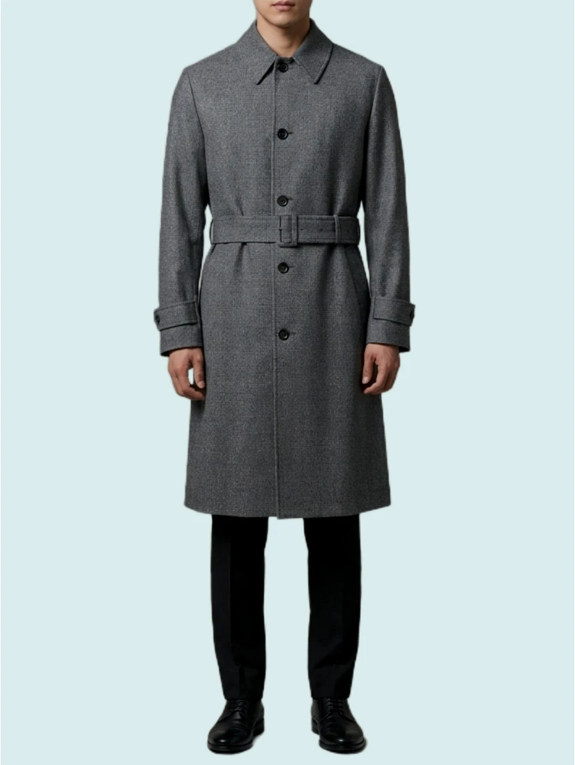 Single-breasted virgin wool coat