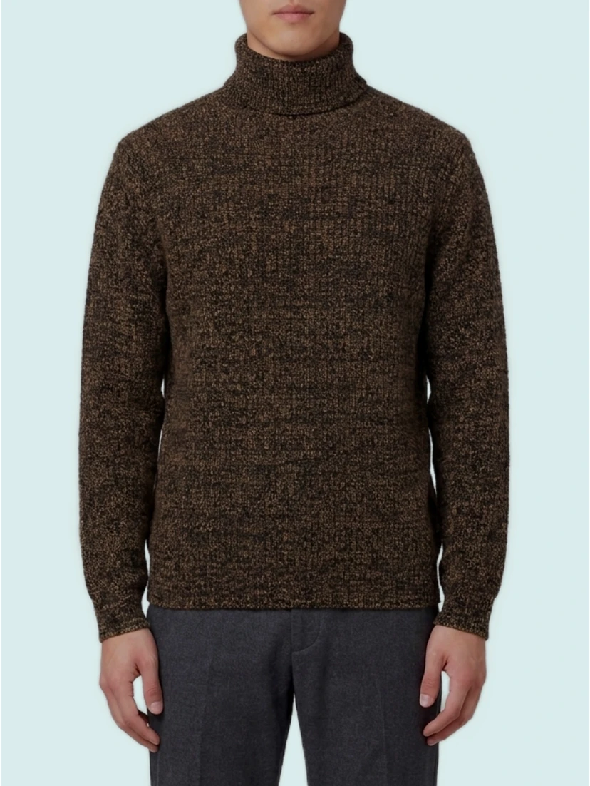 Tobacco high-neck sweater