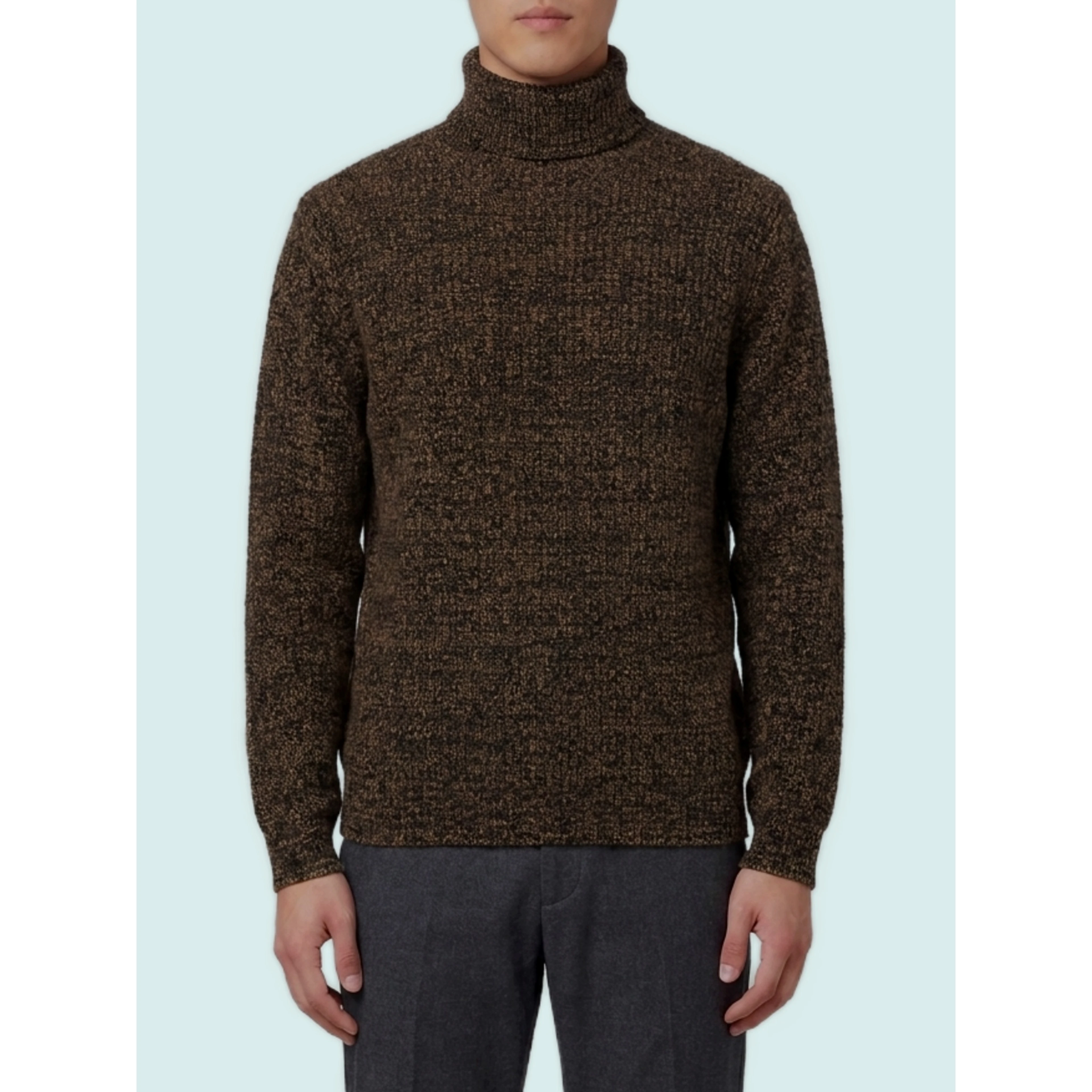 Tobacco high-neck sweater